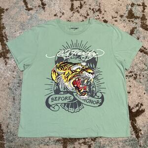 Ed Hardy Tiger Shirt Size XL Death Before Dishonor Y2K